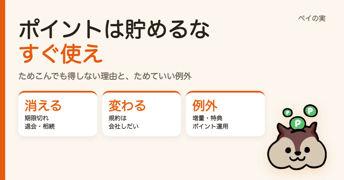 ポイントは貯めるな、すぐ使え｜ためこんでも得をしない理由と、ためておいていい例外