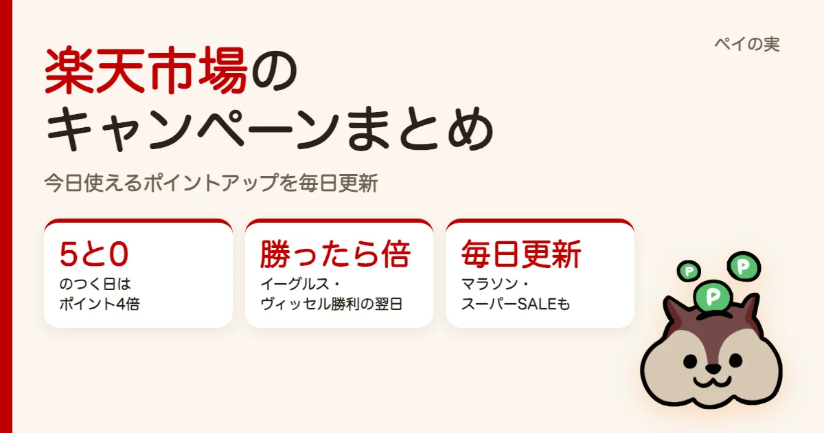 楽天市場のキャンペーンまとめ｜お買い物マラソン開催中（10/4〜10/9）
