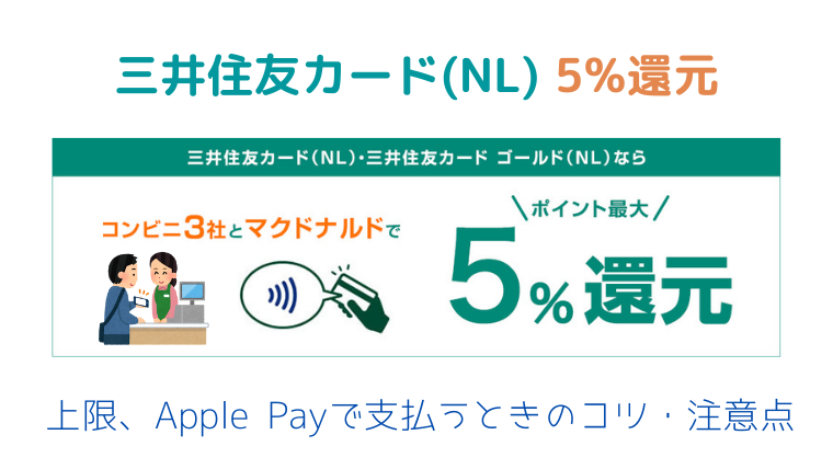 三井住友カード Nl でコンビニ常時5 満額還元を得る方法 上限 Apple Payで支払うときのコツ 注意点 ペイの実